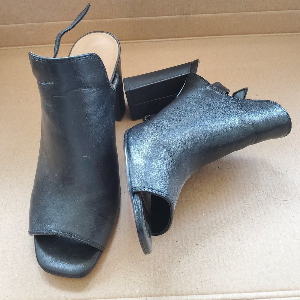 Black open toe ankle booties sz 7